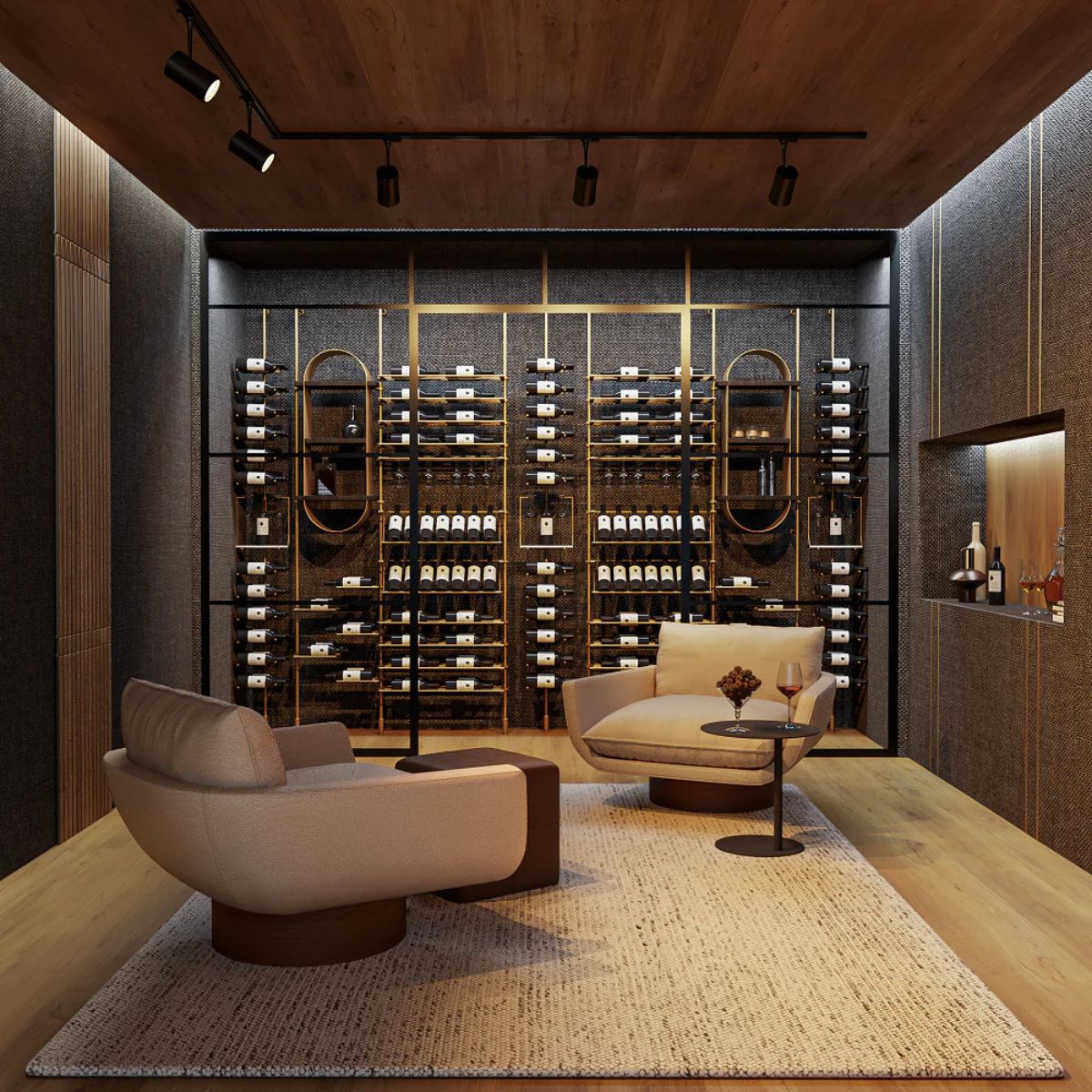 calabria-wine-wall-113-bottles – wine cabinet by Grandeur Furnishings