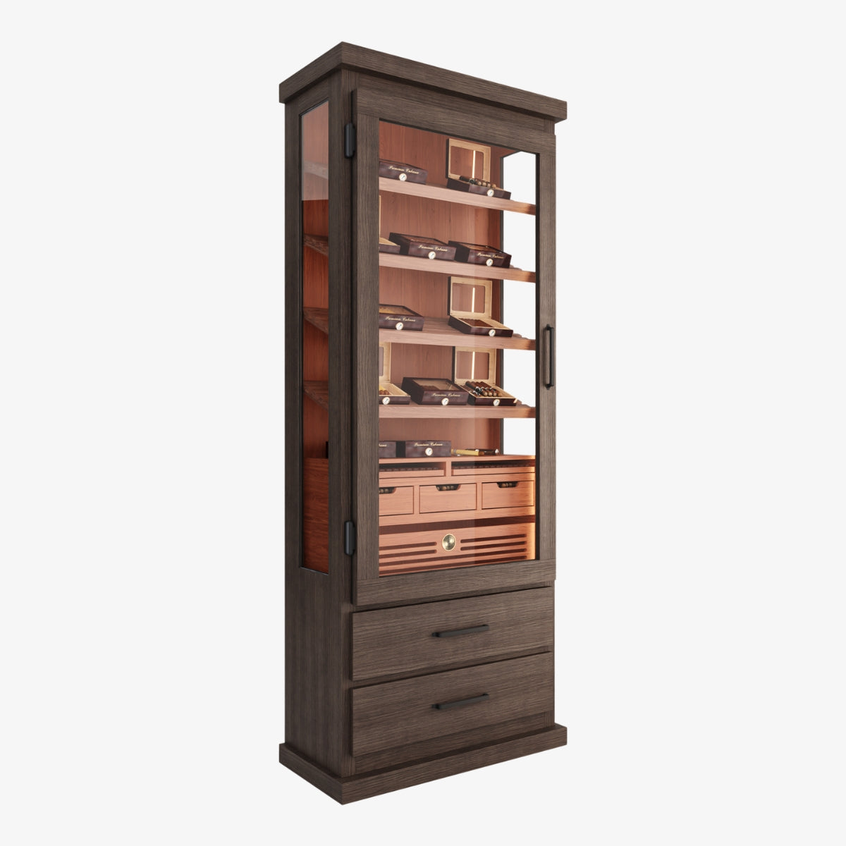 smoke-cedar-cigar-humidor-1 – humidor cabinet by Grandeur Furnishings