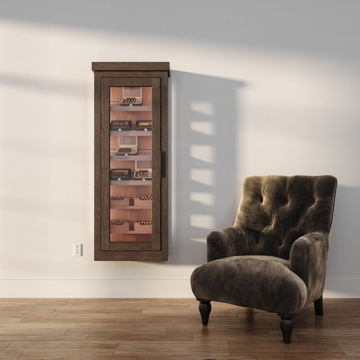 wall-hanging-humidor-classic – wine cabinet by Grandeur Furnishings