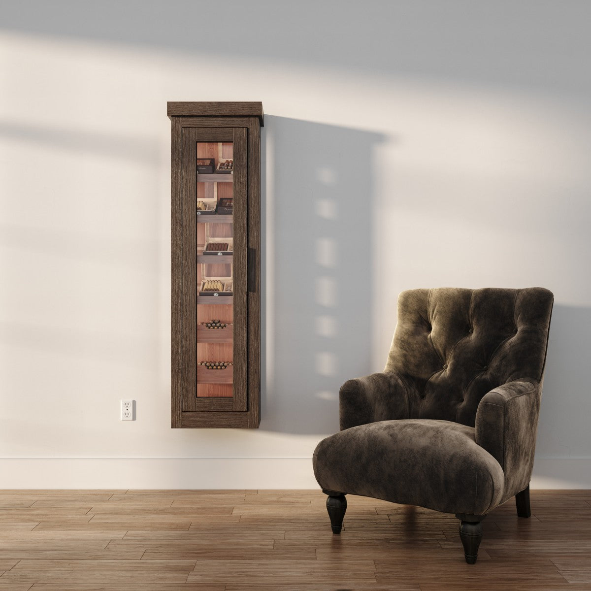 wall-hanging-humidor-compact – wine cabinet by Grandeur Furnishings
