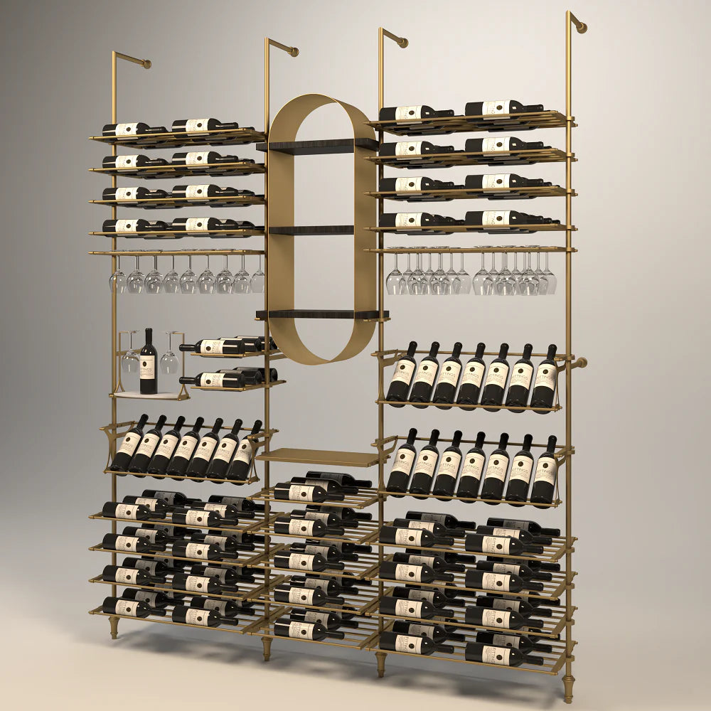 lombardy-wine-wall-142-bottles – wine cabinet by Grandeur Furnishings