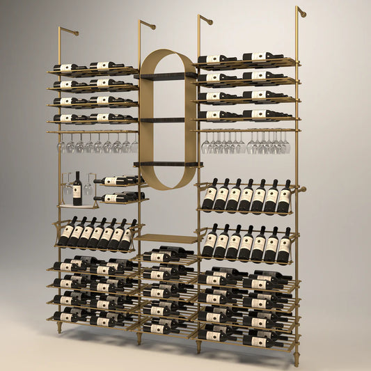 lombardy-wine-wall-142-bottles – wine cabinet by Grandeur Furnishings