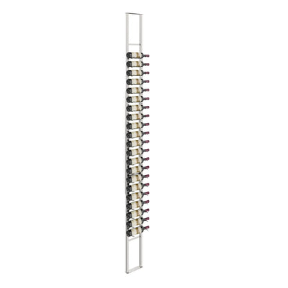 W Series floating wine rack, floor-to-ceiling, 21 bottles, brushed nickel