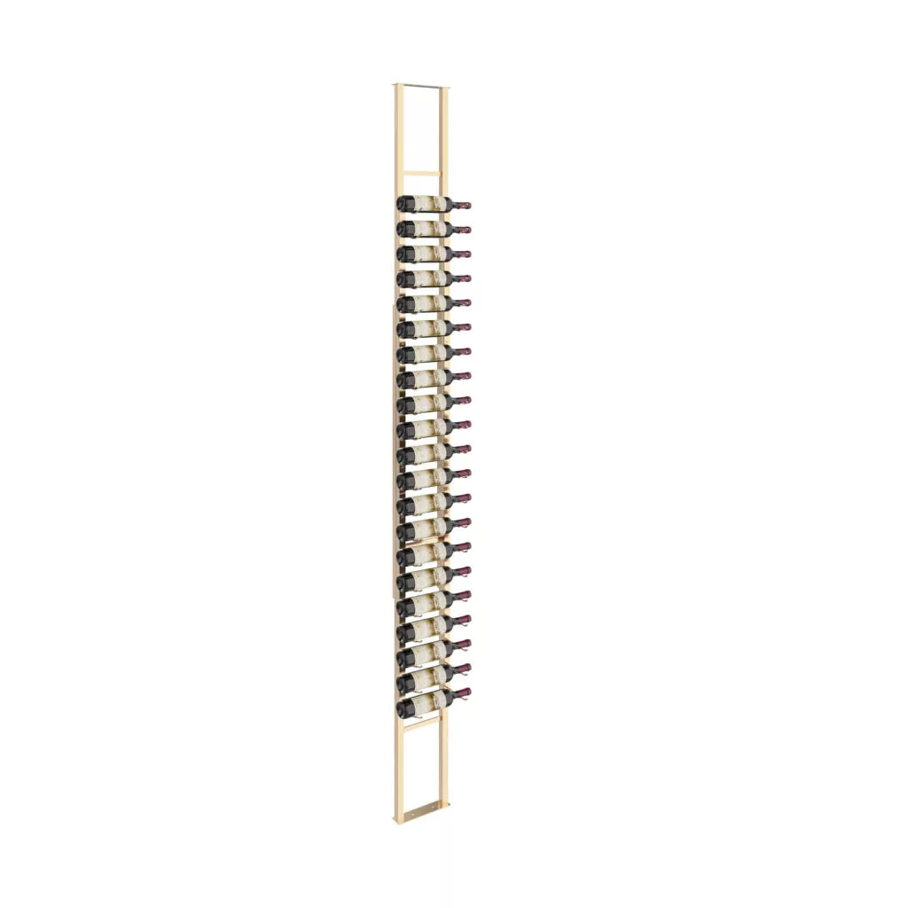 W Series floating wine rack, floor-to-ceiling, 21 bottles, golden bronze