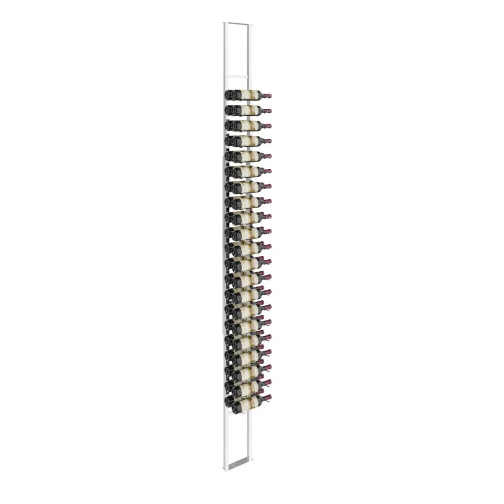 W Series floating wine rack, floor-to-ceiling, 42 bottles, brushed nickel