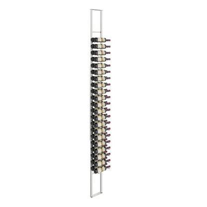 W Series floating wine rack, floor-to-ceiling, 42 bottles, chrome