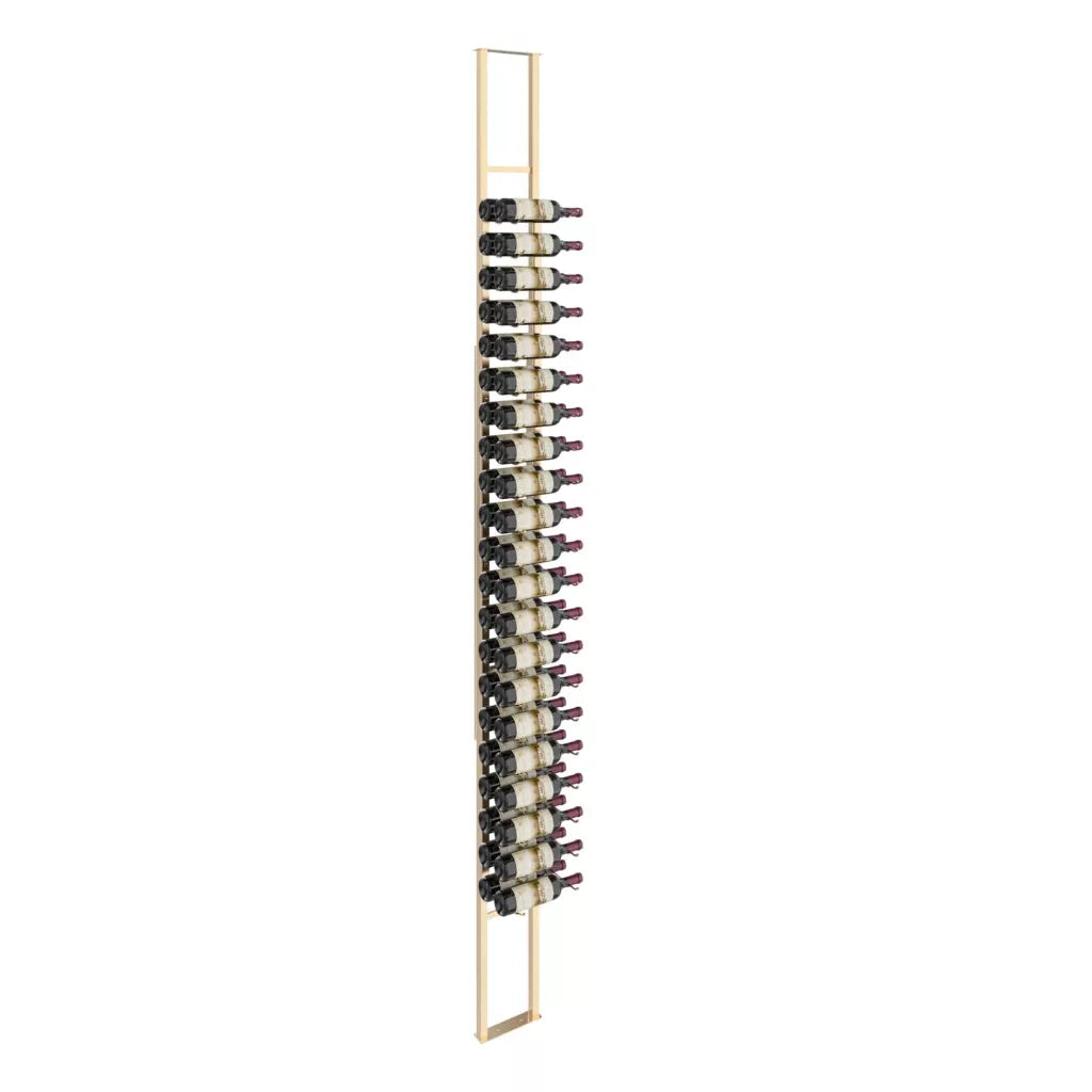 W Series floating wine rack, floor-to-ceiling, 42 bottles, golden bronze