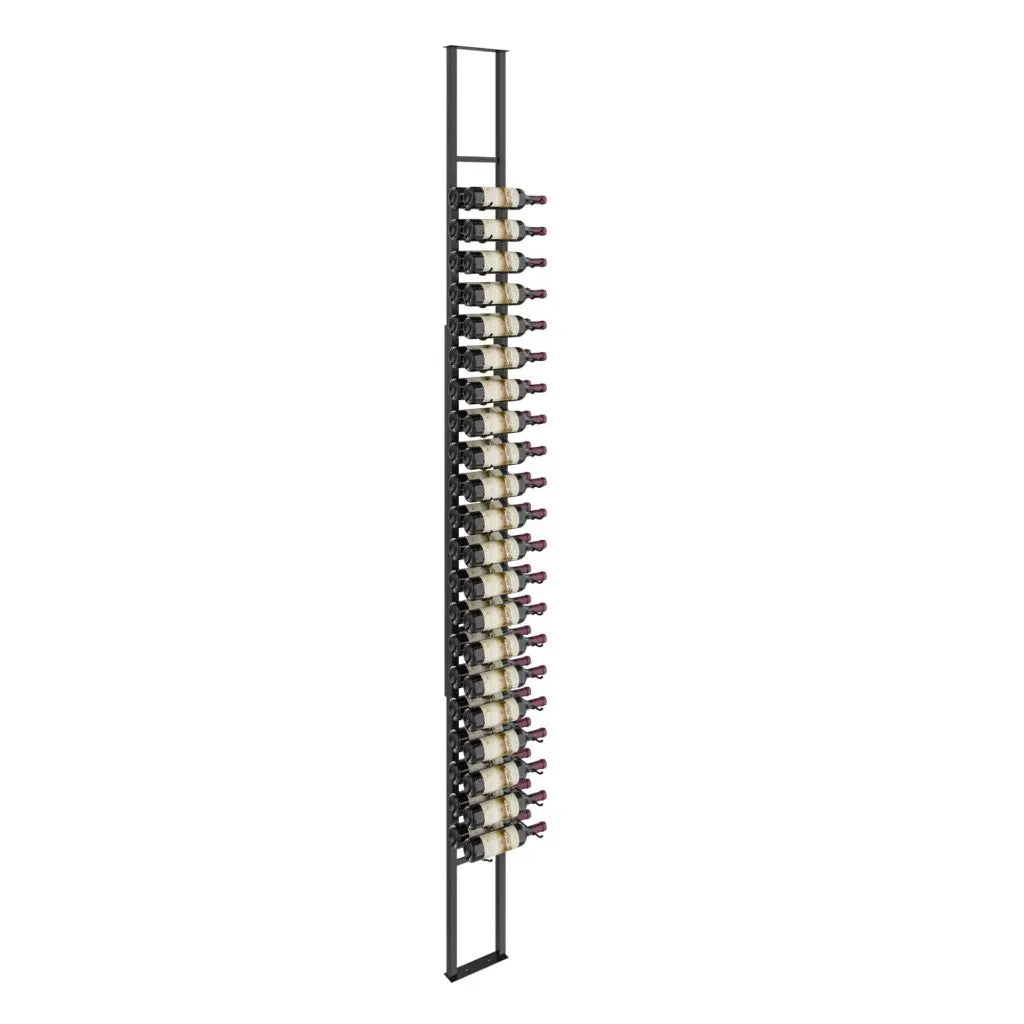 W Series floating wine rack, floor-to-ceiling, 42 bottles, black