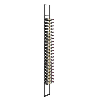 W Series floating wine rack, floor-to-ceiling, 42 bottles, black