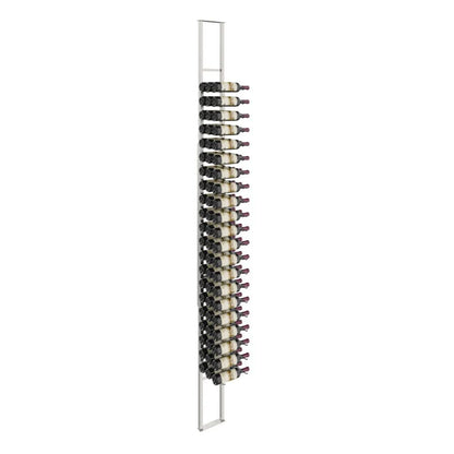 W Series floating wine rack, floor-to-ceiling, 63 bottles, brushed nickel
