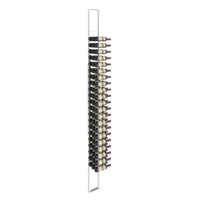 W Series floating wine rack, floor-to-ceiling, 63 bottles, chrome