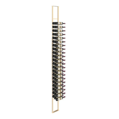 W Series floating wine rack, floor-to-ceiling, 63 bottles, golden bronze