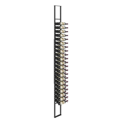 W Series floating wine rack, floor-to-ceiling, 63 bottles, black