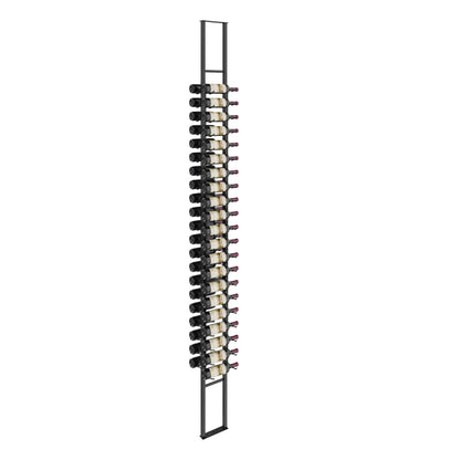 Wine rack with multiple bottles on a white background