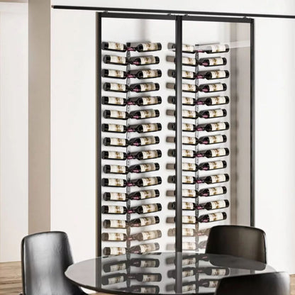 Helix Dual 5 racks behind glass dining room table