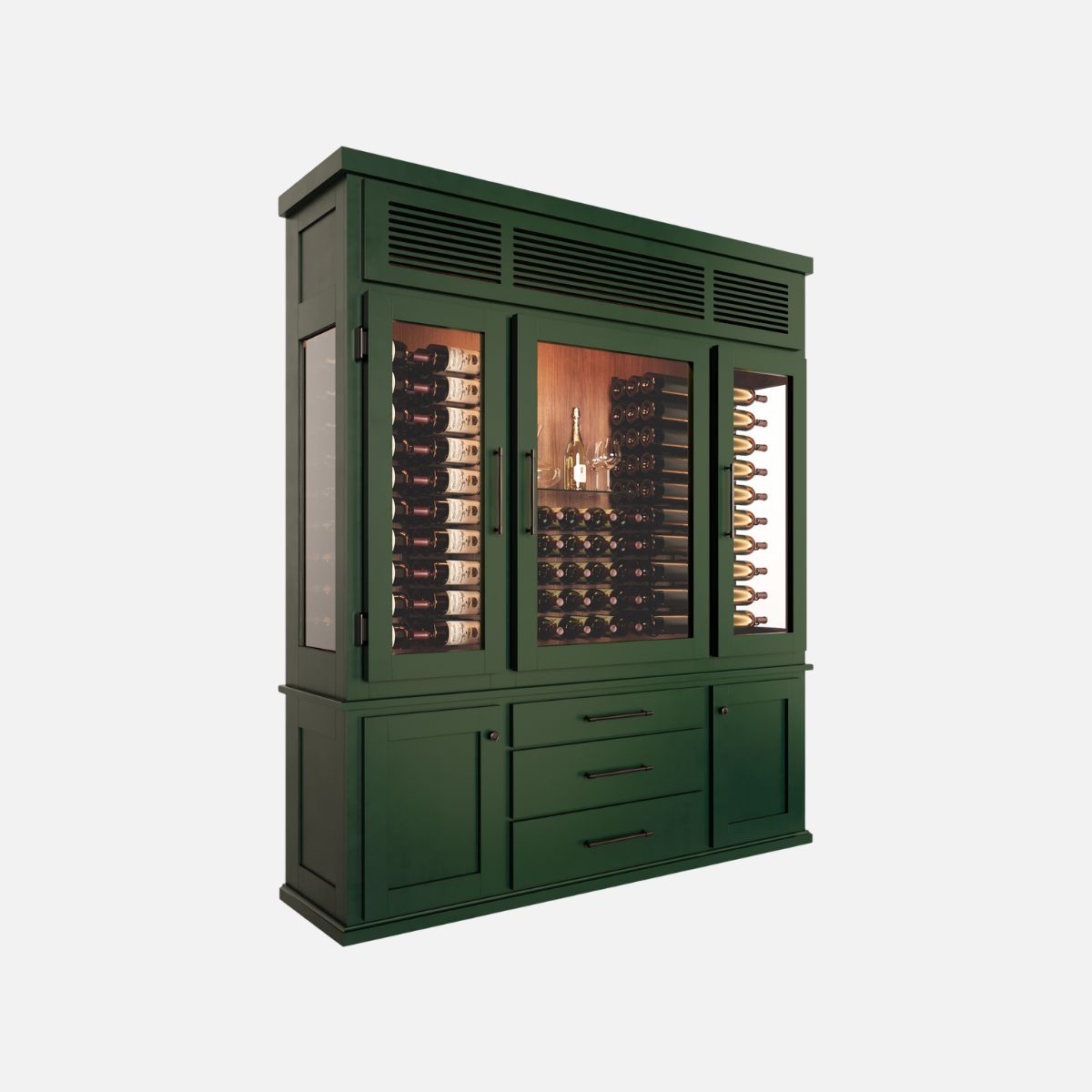 Lindon conditioned wine cabinet at an angle
