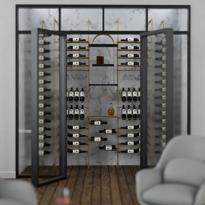 marche-wine-wall-128-bottles – wine cabinet by Grandeur Furnishings
