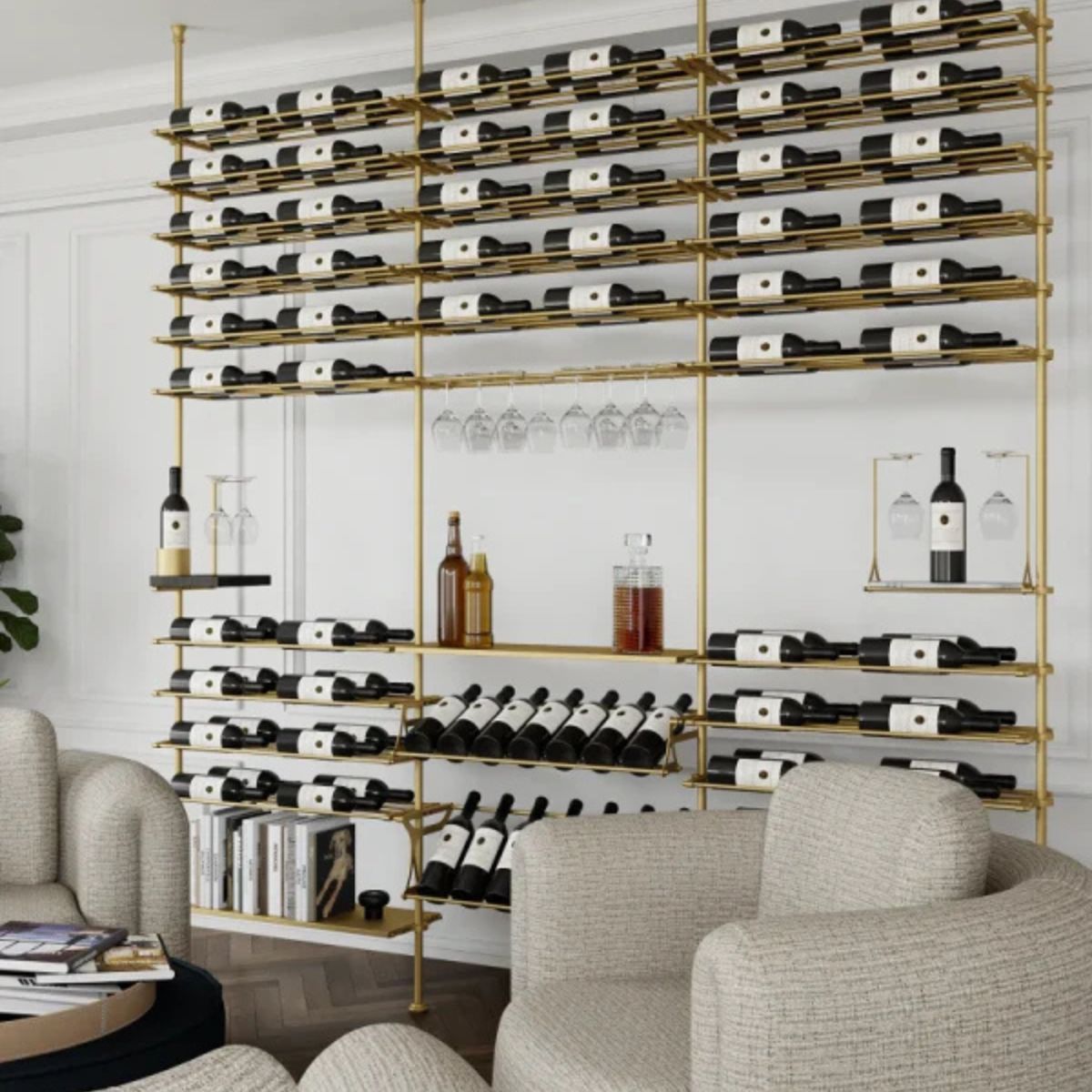 venato-wine-wall-118-bottles – wine cabinet by Grandeur Furnishings