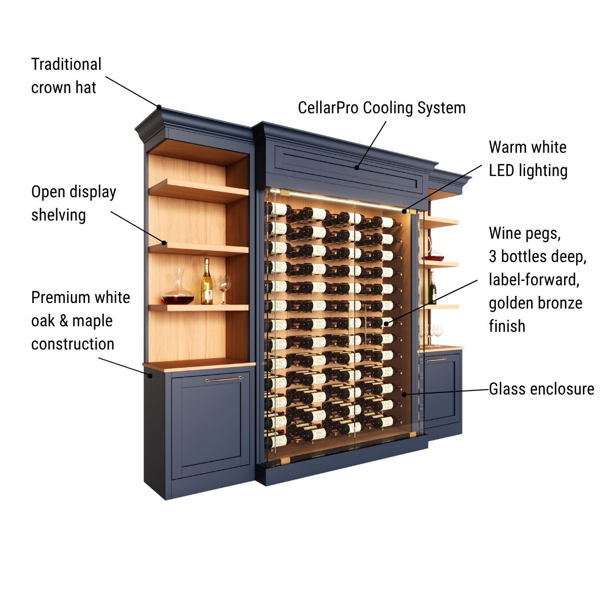 The Entertainer wine cabinet diagram