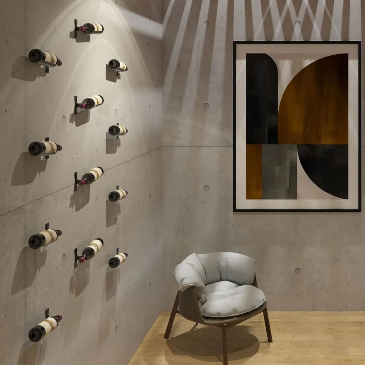 helix wine wall corner display