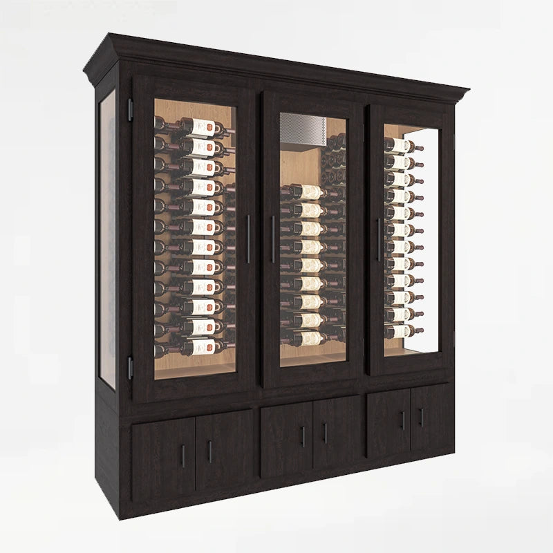 Enclave Wine Cabinet – 198 Bottle Triple-Door Storage with Cooling ...