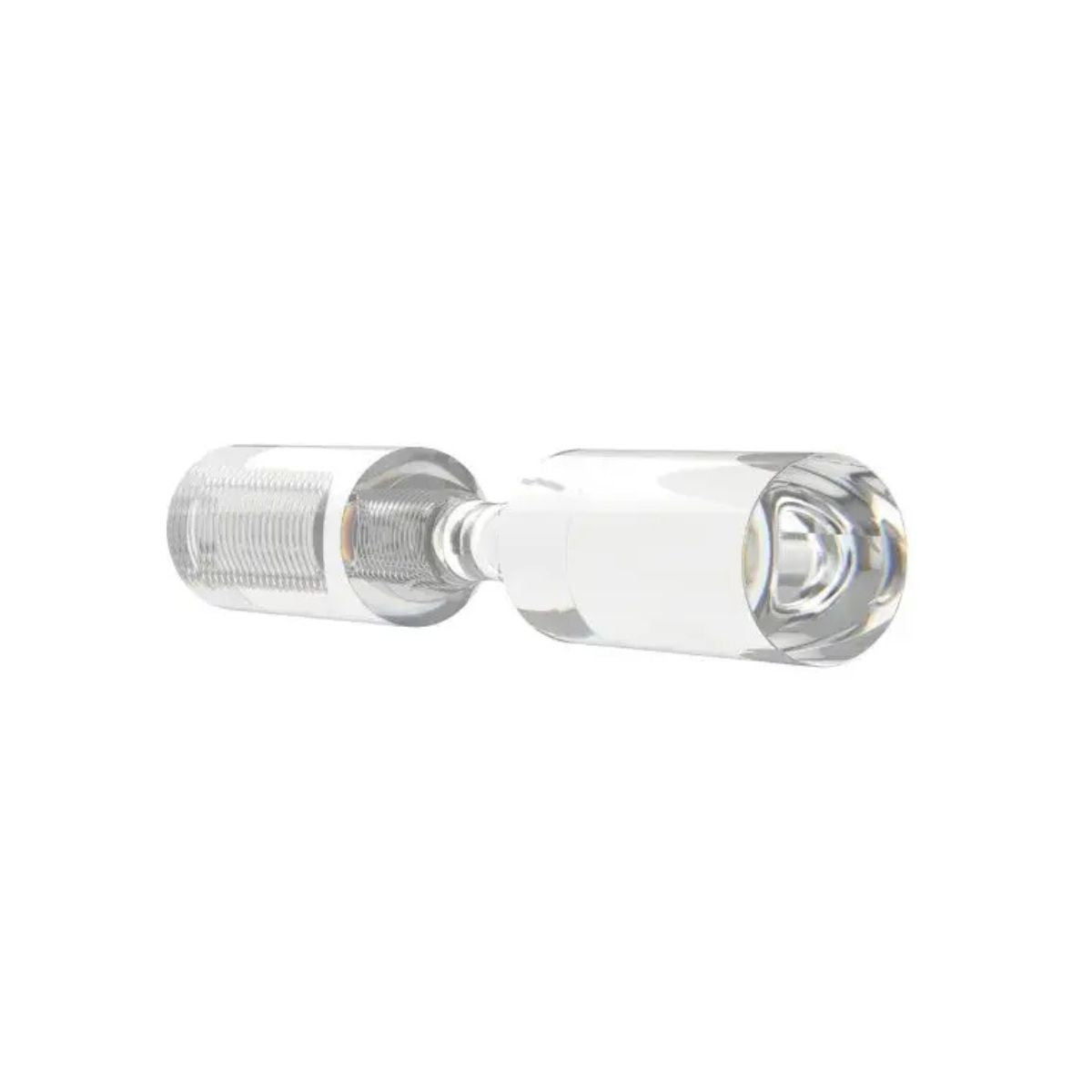 Close-up of clear acrylic Vino Pin showing transparent design and wall mounting hardware
